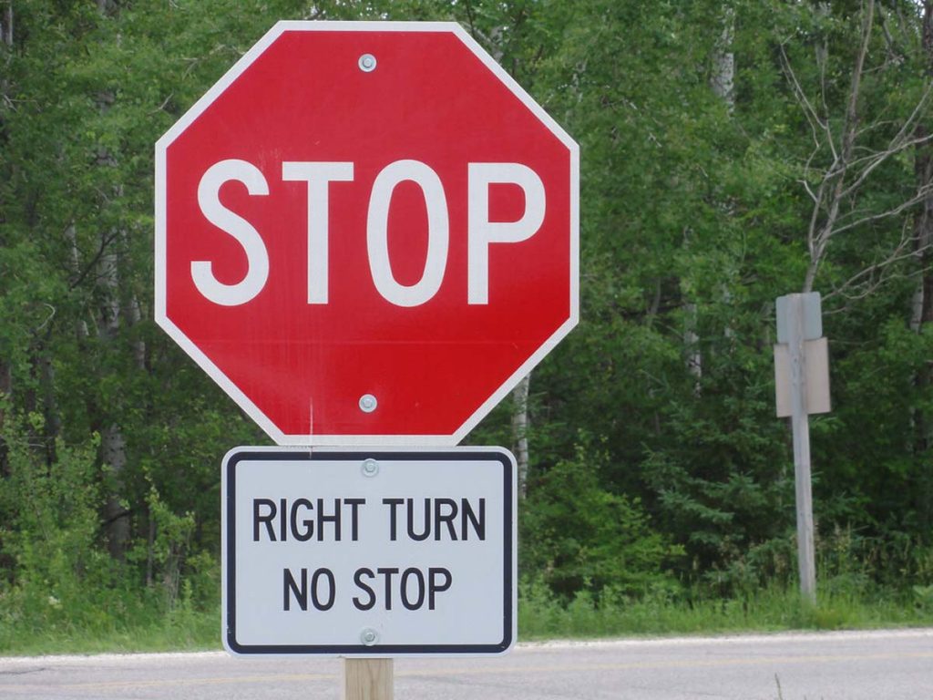 Stopbord uit het verkeer.
