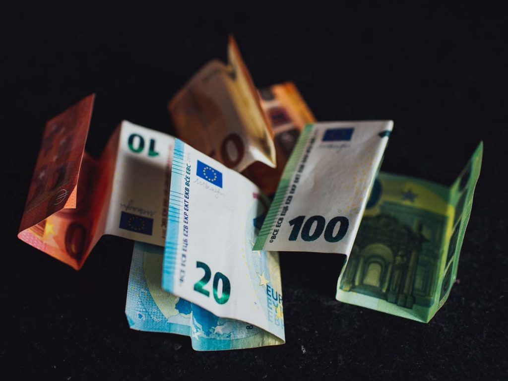 Eurobiljetten die zweven.