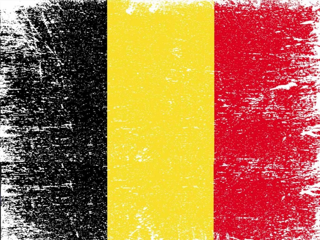 De Belgische vlag geschetst.